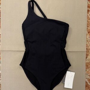 Athleta Rib Asym One Piece in black